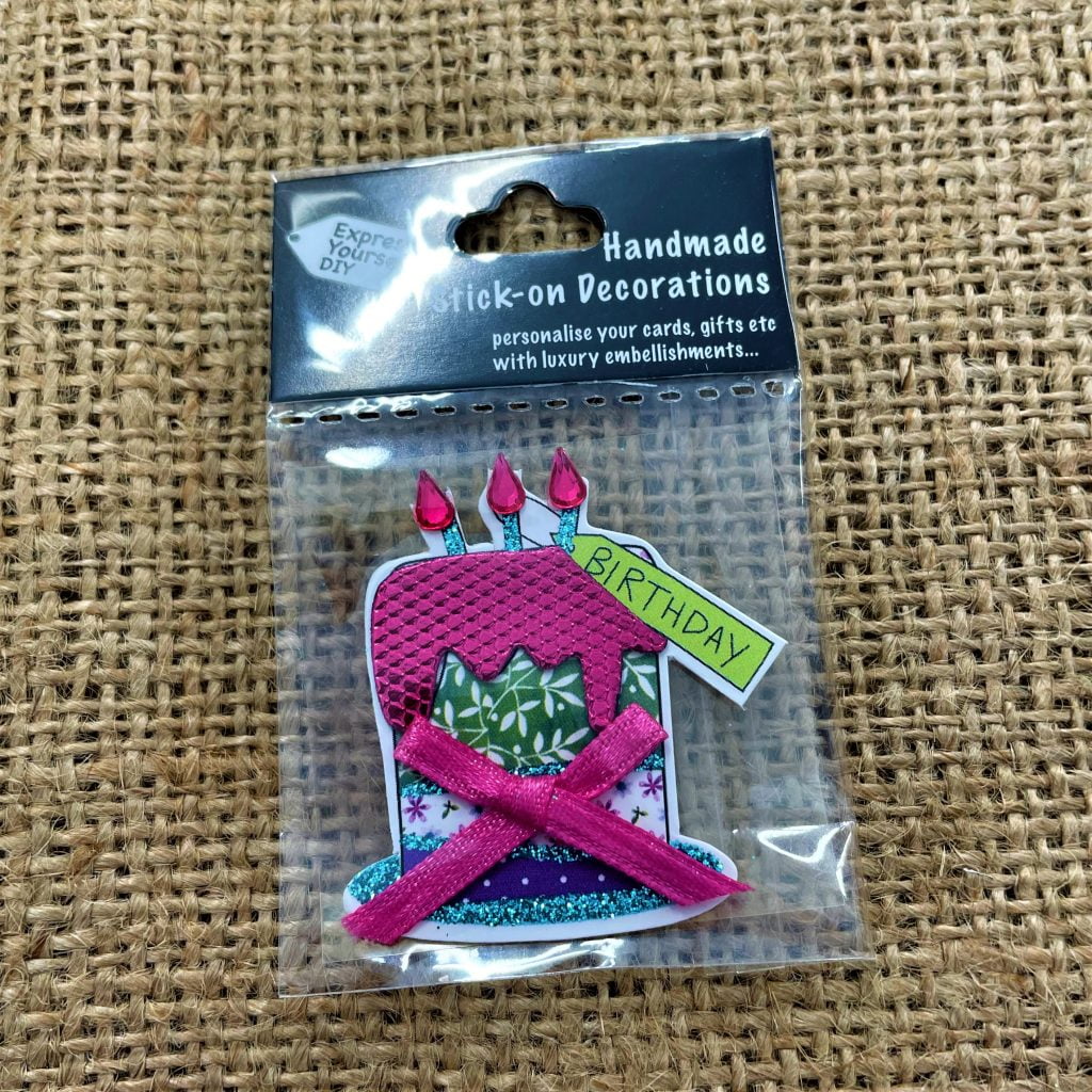 DIY Stick on Birthday Cake  scaled